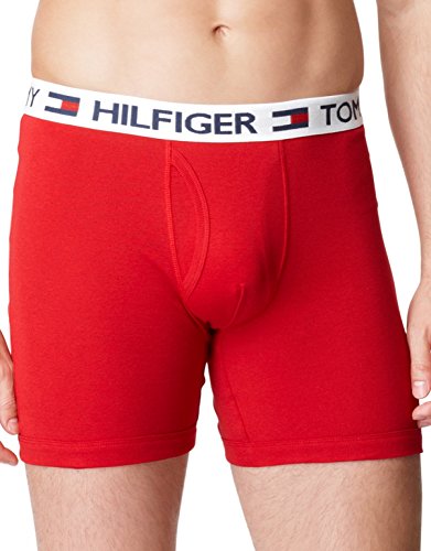Tommy hilfiger men s 4 pack boxer brief, red/navy/white, small