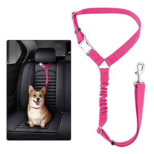 Plutus Pet Dog Seat Belt for Car Headrest, Reflective and Adjustable Restraint with Elastic Bungee for Safety, Vehicle Seatbelt Harness for Small Medium Large Dogs and Cats - image 8