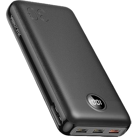 VEEKTOMX Portable Charger 30000mAh Power Bank Fast Charging with PD&QC USB C, 4 USB Outputs Battery Bank Backup with LED Display Compatible with iPhone 15/14/13/12 iPad Android Samsung, etc(Gray) Cover