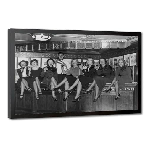Affiche bière vintage Prohibition impression sur toile avec support bois déco murale bistrot