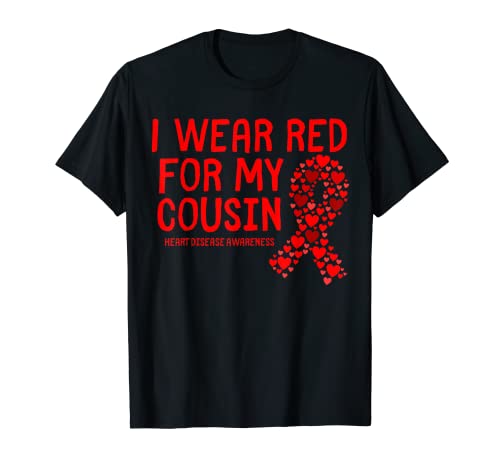 I Wear Red for My Cousin CHD Cinta Congénita de Enfermedades Cardiacas Camiseta
