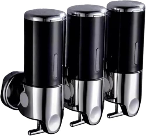 Diexgiy磁気壁掛けシャンプーディスペンサー手動プレス、シャンプーシャワージェルシンプルなデザインホテルのバスルームに最適 (ブラック)