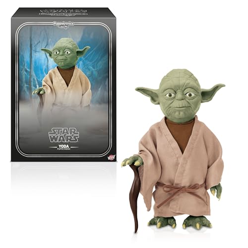 WOW! Stuff Star Wars Yoda Puppetronic by RealFX | 17in+ Interactive Animatronic Puppet Over 120 Sounds & Actions, Realistic Skin, Moving Eyes, Mouth, Ears & Head | Premium Jedi Robe | For fans ages 8+