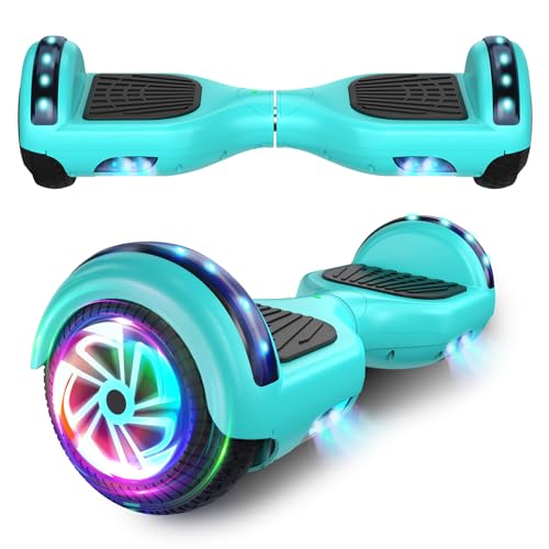 SISIGAD All Terrain Hoverboard mit Bluetooth-Lautsprechern, Hoverboards mit hellen LED-Leuchten und blinkenden Rädern, Hoverboard mit selbstausgleichendem Steuerungssystem