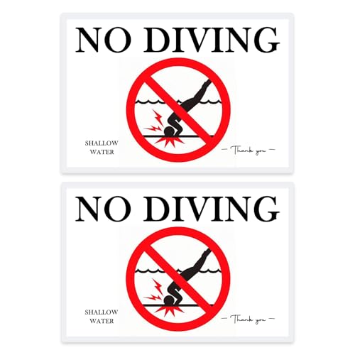 No Diving Sign 2-Pack 4x6 Laminated Pool Safety Signs