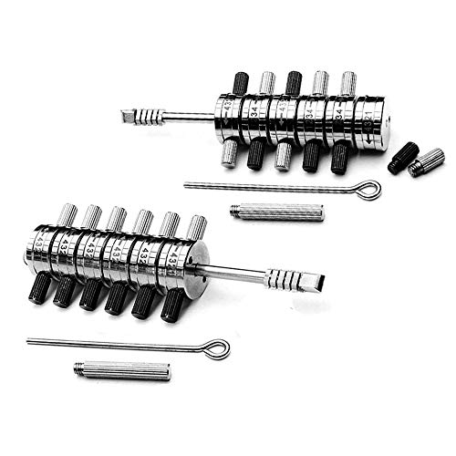 Loboo Idea 2 Pack Premium Ford Tibbie Pick & Decoder Hand Tool, 6 Cylinder Reader Automotive Lock Pick Tools Locksmith Tools with Leather Case