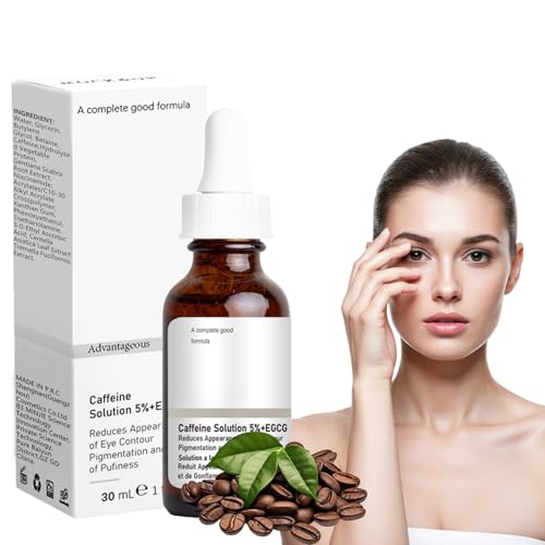 Flintronic Caffeine Solution 5% + EGCG, 30ML Caffeine Eye Serum, Serum Contorno de Ojos Antiarrugas Mujer, Reduce la hinchazón, las Arrugas, las Ojeras, con Ingredientes Antiedad, Antiarrugas