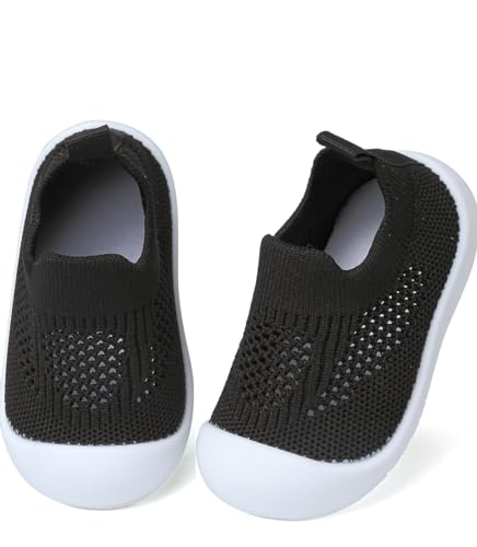 Baby Toddler Walking Shoes Boys Girls Sandal Breathable Sneakers Shoes for Walking Running with 5 Packs Anti Slip Knee Pad Protectors 18-24 months