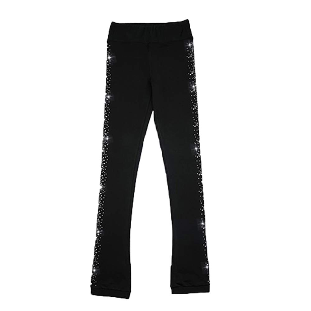 LIUHUO Leggings Negros Patinaje Artístico Niñas Ropa Entrenamiento Cristales Calidad