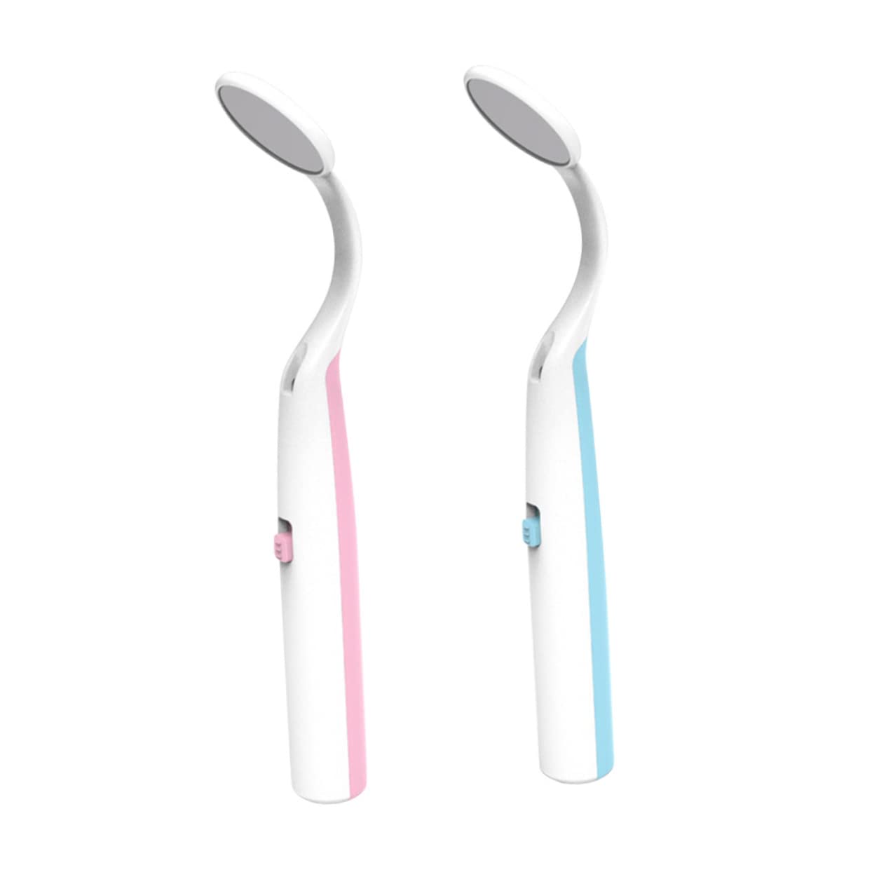 2 szt Lusterko Dentystyczne LED z Funkcją Przeciwmgielną Sztuk Kolorach Niebieskim i Różowym Praktyczne Narzędzie Do Kontroli i Inspekcji Zębów dla Stomatologów