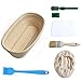 Produktbild Banneton Gärkörbchen, oval, 25 cm, aus natürlichem Rattan, Sauerteig, Gärkorb, Brotform, 600 g Teig, inklusive Brotschneider, Lame, 2 Pinsel