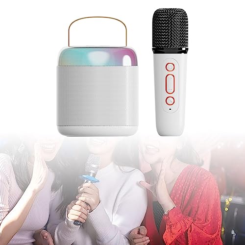 Fancyes Conjunto de karaokê sem fio, alto-falante Bluetooth portátil com microfone sem fio, microfon