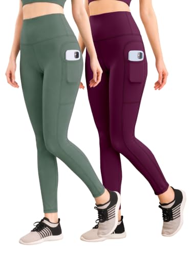 Image of Yoga Pant for Womens High Wasit Tights with Side Pocket Slim Fit Gym wear Running Sports wear Leggings Stretchable Combo Pack of 2