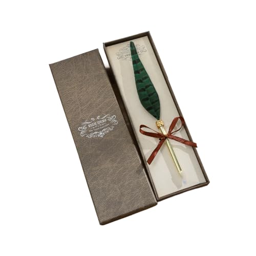 羽根 ボールペン 羽ペン 風 装飾 芯経 0.7mm ギフトボックス付き 羽ボールペン 羽根ペン プレゼント 贈り物 中世 ファンタジー お洒落 おしゃれ 格好良い かわいい (TYPE-G)