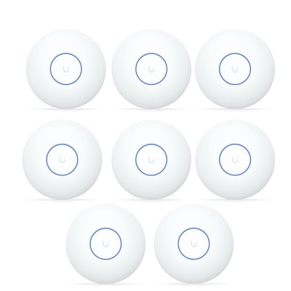 Ubiquiti U7-LITE (Confezione da 8) Access Point WiFi 7 Dual Band 2.4/5 GHz, 2.5GbE RJ45, PoE+, 4 Stream, Copertura 115 m² per unità, 200+ Client, Montaggio Soffitto/Parete, Bianco