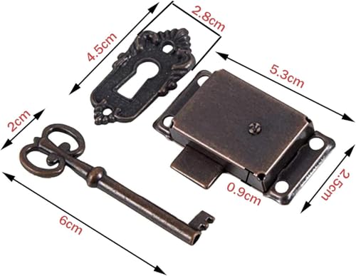 Namvo Antike Schranktürschloss-Sets, Antikes Schrankschloss mit Schlüssel, Vintage-Schranktürschloss für Kleiderschr?nke, Schr?nke, Schubladen, Kisten