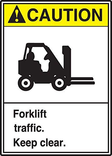 Étiquettes Caution Forklift Traffic en vinyle durable pour marquage au sol et industriel