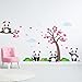 Panda Bear Tree and Flowers Wall Decals for Kids Bedroom and Nursery - Kids and Stickers
