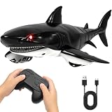 2.4GHz Remote Control Shark Toys for Kids, Electric RC Shark Boat with Light, 1:18 Scale High Simulation Shark Pool Toy, USB Rechargeable RC Water Toys, Toy Shark Gifts for 5+ Year Old Boys Girls