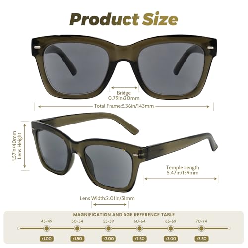 Oversized Reading Sunglasses for Men, Square Reader Sunglasses Men Chunky Reading Sun Glasses4