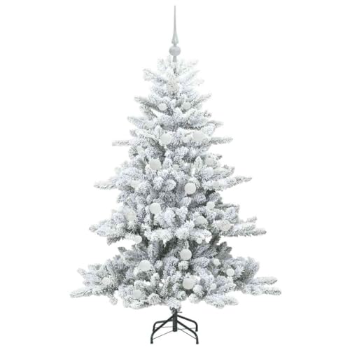 Sapin de Noël artificiel blanc 150 cm pliable pour un montage rapide sans effort - 4