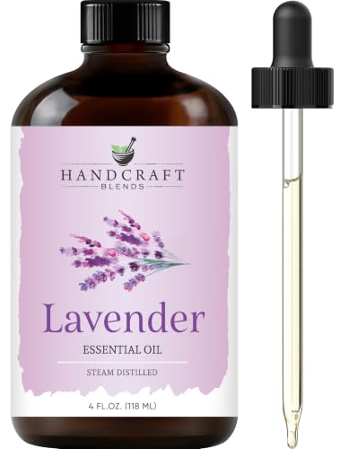 Handcraft Blends Lavender Essential Oil – Huge 4 Fl Oz – Essential Oil for Diffuser and Aromatherapy, Skin, Massage, Candle and Soap Making Fragrance