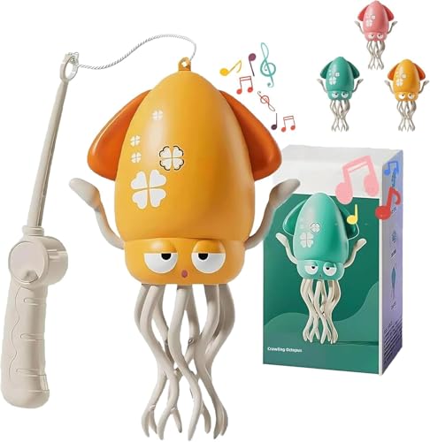 Electric Dancing Octopus Toy, Electric Automatic Swing Magic Obstacle Avoidance Octopus with LED & Music, USB Rechargeable, for Indoor Play & Sensory Development