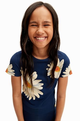 Image of Desigual Little Girl's Ribbed Daisy T-Shirt