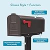 Architectural Mailboxes HarrisonTM Rust-Proof Plastic Post Mounted Mail Box for Outside with Post, Bronze, Medium Curbside Mailbox, USPS Approved for Residential Delivery