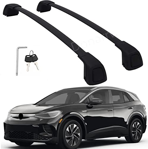 SAREMAS - Portaequipajes con cerradura para Volkswagen VW ID.4 2021 2022 2023 2024 (actualización negra)
