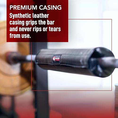 Dark Iron Fitness Barbell Pad w/Extra Thick Foam Padding, Non-Slip Hook & Loop Closure for Olympic Bars Weight Training Shoulder & Neck Protection Support, Squats Hip Thrusts Lunges, Shut Up & Squat