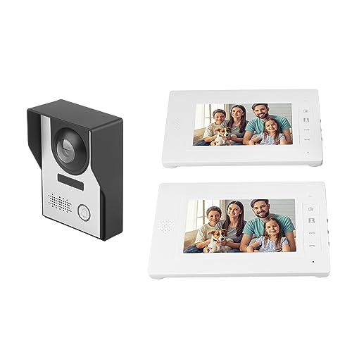 Campanello per Porta di Sicurezza, Kit Videocitofono Cablato da 7 Pollici Sistema di Videocitofono con Citofono a 2 Vie per Visione Notturna per Appartamento Villa AC100‑240V