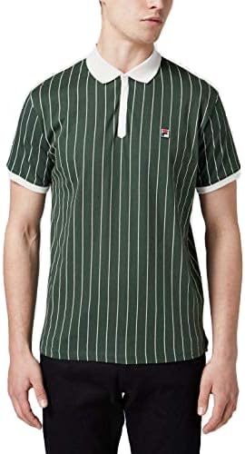 Men's BB1 Polo Striped Shirt (Green, 3X-Large)