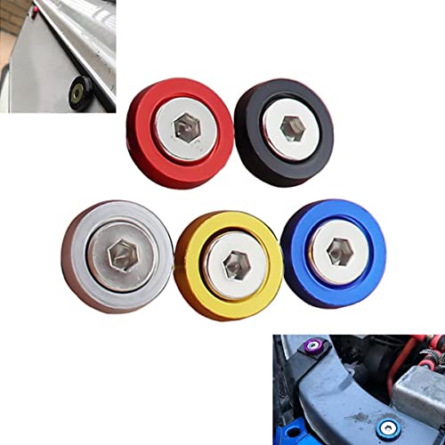 JNNJ 10 PCS M6 Aluminium Stainless Steel Fender Washer Bolt Kit, Engine Bay Dress Up, Compatible with Car License Plate Frame, Black - Image 4