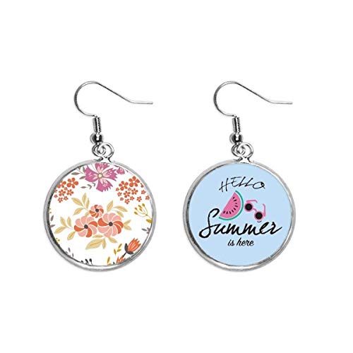 Pendientes de sandía pintados a mano estilo floral de pétalos para verano