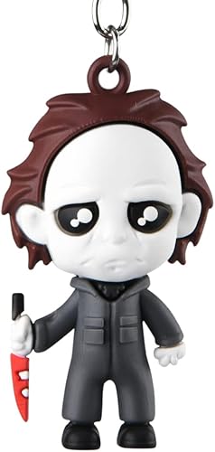 Miniatura 5 de Llavero de Halloween para mujeres y hombres, llavero de película de terror, campana pequeña para recuerdo de fiesta