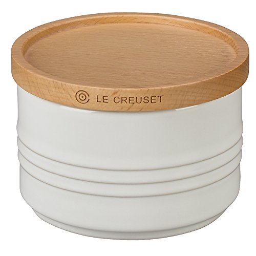 Le Creuset Stoneware Canister with Wood Lid, 12 oz. (4