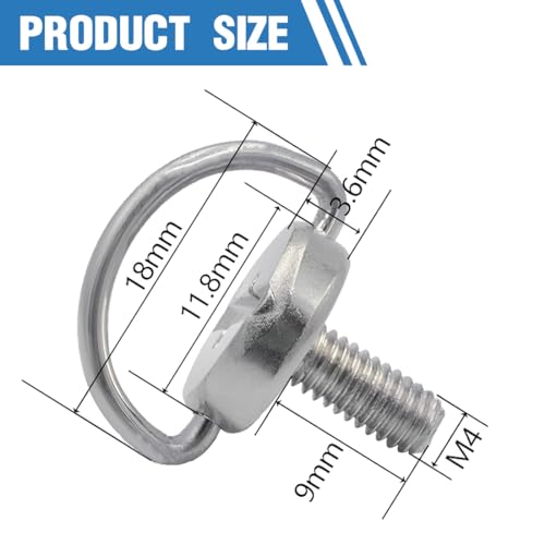 MEXRUMI 4 Stück M4 Schraube Edelstahl M4 Schraube Mit Hubring Augenbolzen Edelstahlschraube Quick Install Metal Screw Ösenschraube Für Dji Mini 3 Pro Rc Fernbedienung Computer Monitor Basisschraube