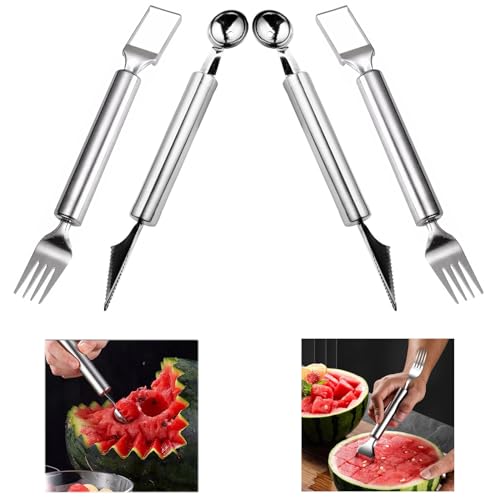 ChezMax 4Pcs Watermelon Cutter Slicer tool, Stainless...