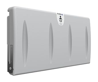 Bradley Horizontal Baby Changing Station, Surface-Mounted, Adjustable Safety Belt, Integrated Liner Dispenser & Purse/Diaper Bag Hook, ADA Compliant, High-Density Plastic, Light Gray, 9631