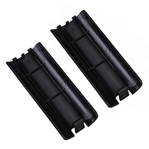 Image of Trenro Wii Remote Controller Battery Cover, 2 Pack Back Cover Replacement for Nintendo Wii /Wii U Remote -Black