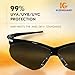 KleenGuard™ V30 Nemesis™ Safety Glasses (25688), with Mirror Coating, Smoke Lenses, Black Frame, Unisex Sunglasses for Men and Women (Qty 12)