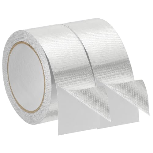 Image of PATIKIL Duct Tape, 1.97 Inch x 65.6 Ft(21.87 Yards) 5.91 Mil Heavy Duty Aluminum Foil Tape Waterproof Glass Fiber Insulation Heat Resistant for Ductwork HVAC Sealing Patching, 2 Roll