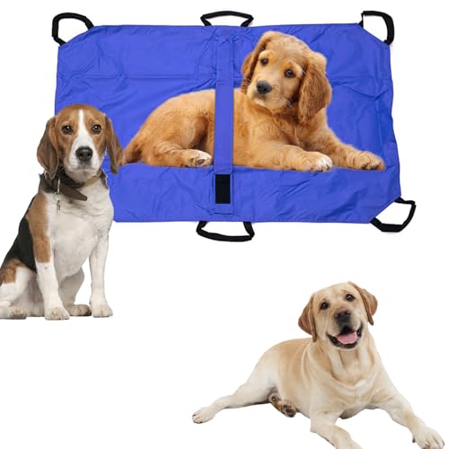 Sac de transport pliable pour animaux de compagnie, aide au transport des escaliers, en nylon, sac de transport vétérinaire pour animaux de compagnie, porte-chien anti-morsure avec 6 poignées, jusqu'à