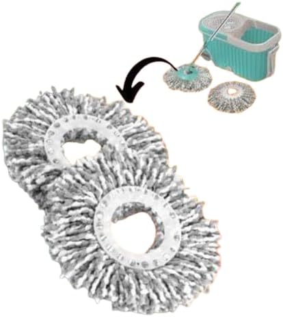 Replacement Mop Refill (Pack of 2) Microfiber Spin Mop Head Refill Cleaning Supplies for Home Industrial and Commercial Use, Compatible with Most of Spin Mop|RUD-P382