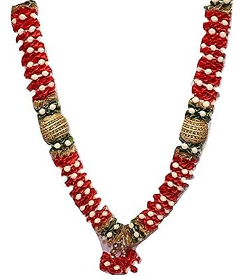 Reliable Flower Garlands for Photo Frame or Murti Artificial Pearls, Beads/Stones/Satin Haar Home Decor/Temple Decor Siz