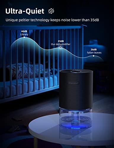 Dehumidifiers, Small Dehumidifiers For Home Bedroom 2300 Cubic Feet With Auto-Off, Ultra-Quiet Mini Dehumidifier With Lights Energy Saving For Basement Bathroom Office Rv #TOP5