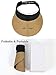 Women Wide Brim Straw Visor Sun Hat UV Protection Packable Beach Cap for Summer UPF 50+(Khaki)