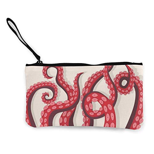 Preisvergleich Produktbild shibeili Tentakel Octopus Unterwasser Männer und Frauen Verfügbare Mode Süße Persönlichkeit Leinwand Geldbörse Reißverschluss Mehrzweck Reise Kosmetik Handytasche mit Handgelenk Tasche, Brieftasche, L
