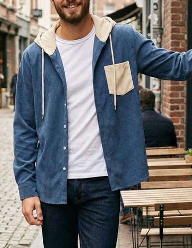 Image of ZAFUL Men's Shacket Aztec Print Shirt Jacket Flannel Button Up Turndown Collar Overshirt Chest Pocket Button Flap Thick Shirt